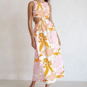 NWT SABO Large Astley Floral Hibiscus Midi Dress